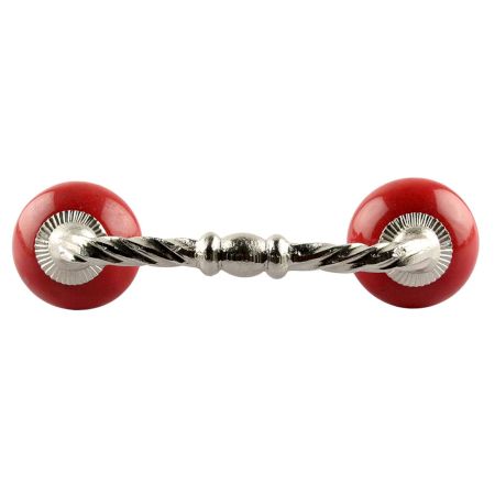 Red Ceramic Cut Bridge Handles